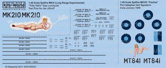 Kits World 148045 Aircraft Decals 1:48 Supermarine Spitfire Mk.VIII/IXc (2) Mk.I