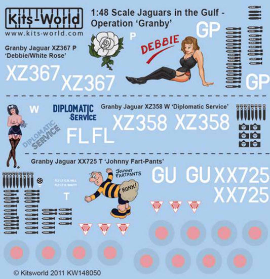 Kits World 148050 Aircraft Decals 1:48 Sepecat Jaguar GR.1A Desert Storm Nose Ar