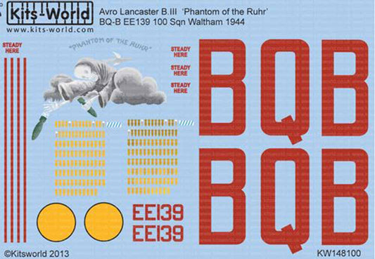 Kits World 148100 Aircraft Decals 1:48 Avro Lancaster B.I/III 'Phantom of the Ru