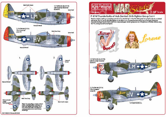 Kits World 148203 Aircraft Decals 1:48 Republic P-47M Thunderbolts razorbacks. T