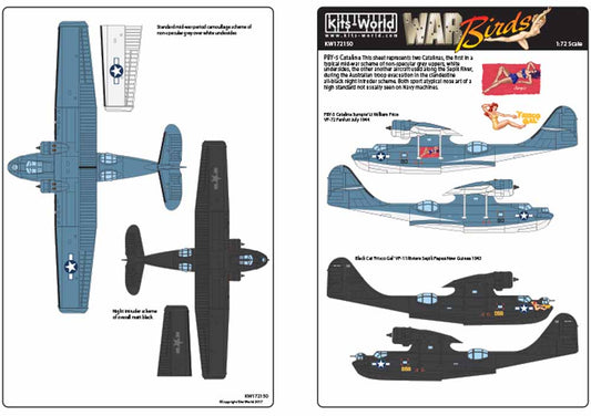 Kits World 172150 Aircraft Decals 1:72 Black Cat 'Frisco Gal' VP-11 Riviere Sepi