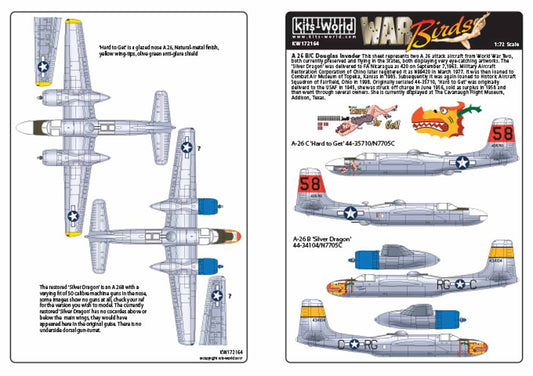 Kits World 172164 Aircraft Decals 1:72 Douglas A-26C Douglas invader 'Hard to Ge