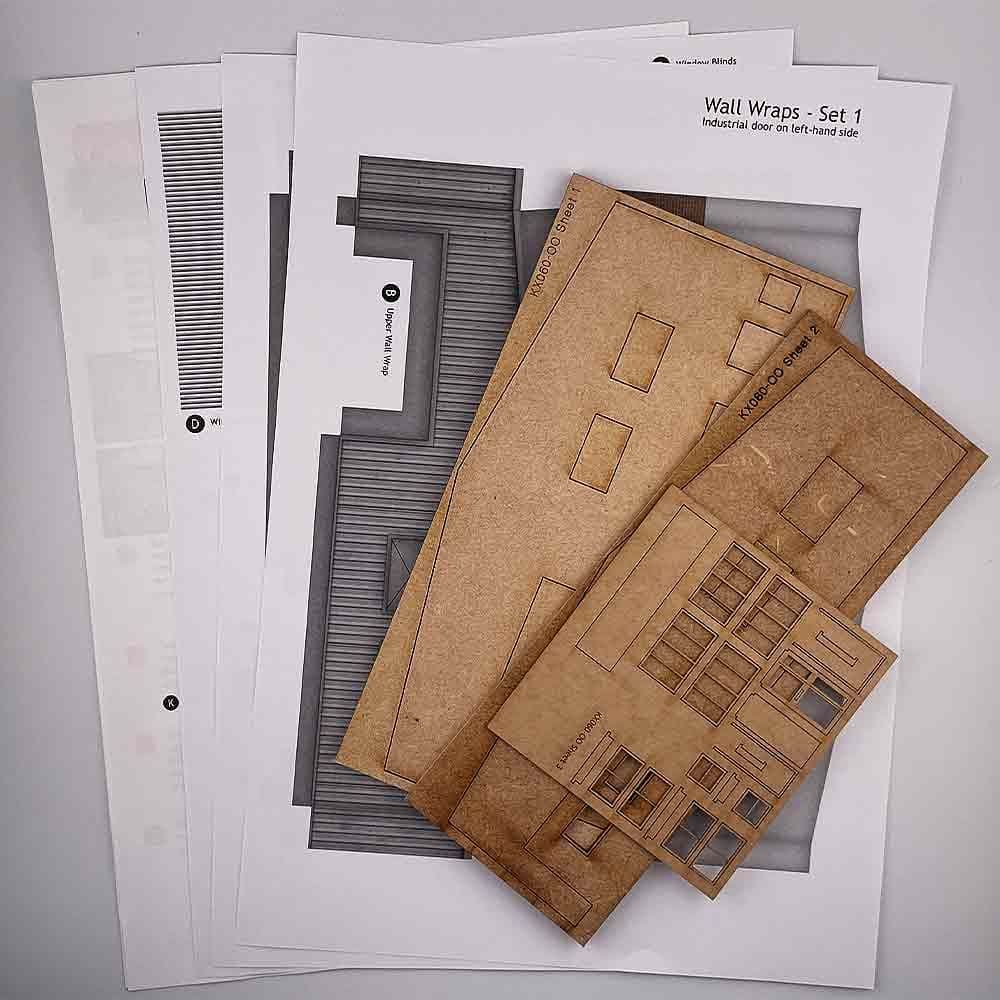 Scale Model Scenery KX060 Ultra-Low Relief Industrial Unit - Front OO/HO Gauge
