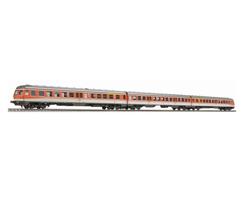 Liliput L133178 Diesel Railcar, BR 614/914, Orange/Grey, 3-Units, Era V HO Gauge