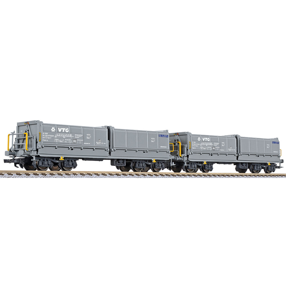 Liliput 230156 2-unit set, side tipping wagon, type Fans-u, VTG, Ep.IV HO Gauge