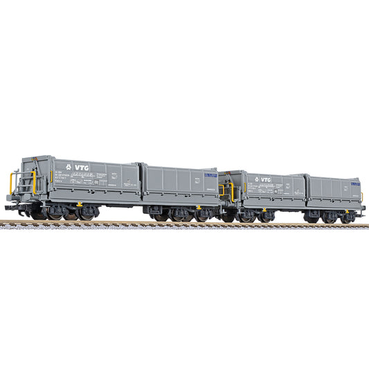Liliput 230156 2-unit set, side tipping wagon, type Fans-u, VTG, Ep.IV HO Gauge