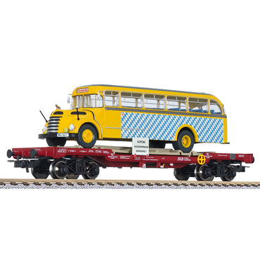 Liliput 235782 Flat Wagon OBB with omnibus 'Graef+Stift' SLB Ep.V HO Gauge