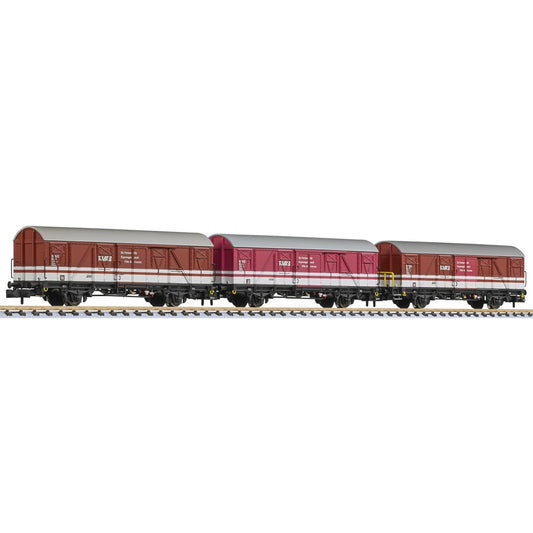 Liliput L260153 3-unit set, covered goods wagon, NVAG, era V [W] N Gauge