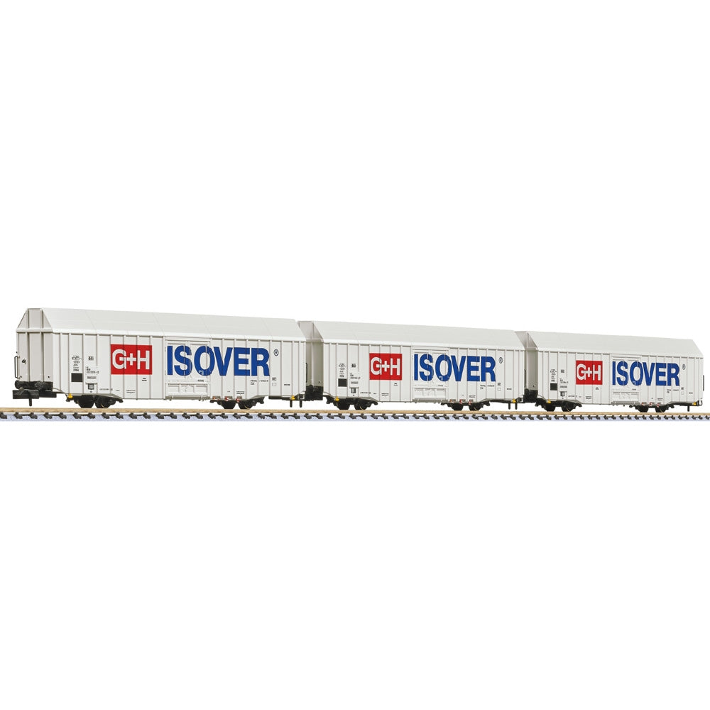 Liliput L260159 3-Unit Set Large Goods Wagon Hbbks DB "G+H ISOVER" Era V N Gauge