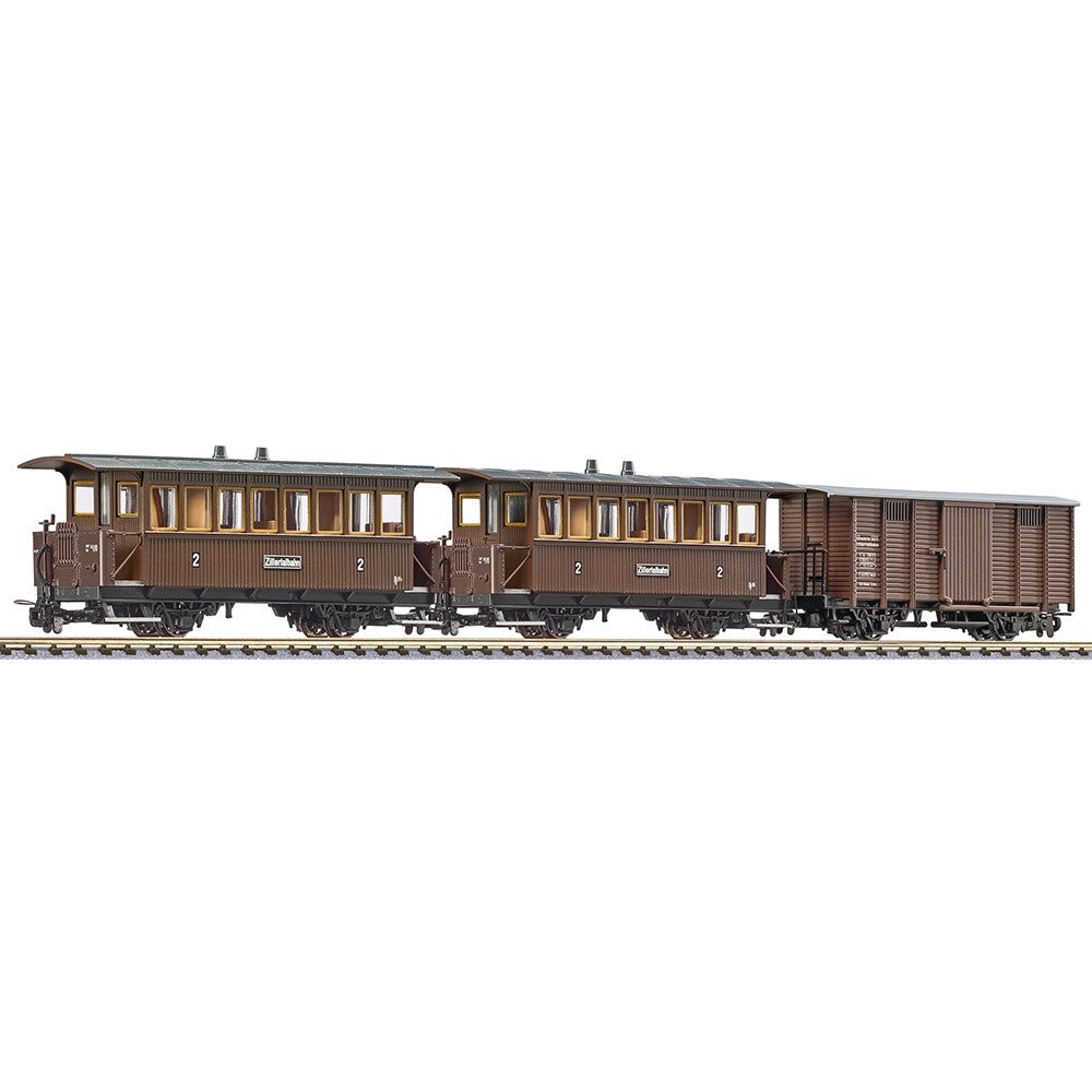 Liliput L340018 3-Unit 2 Pass. Coaches & Goods Wagon, Ziller Era III HO Gauge