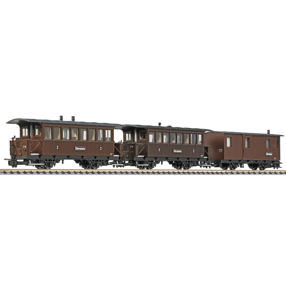 Liliput L340020 3-Unit 2 Pass. Coaches & Guard Van, Ziller Era III HO Gauge