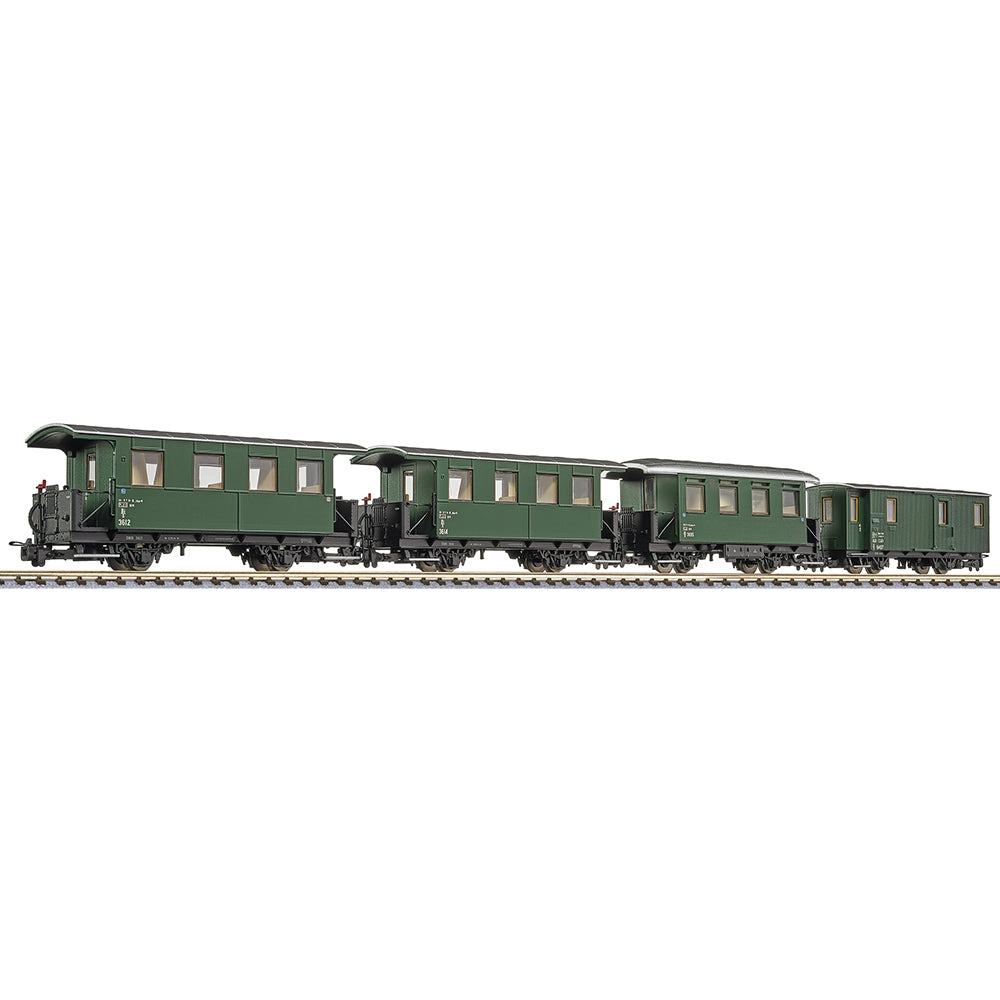 Liliput L340505 4-unit set, 2-axle passenger coach, ÖBB, era III/IV HO Gaugee