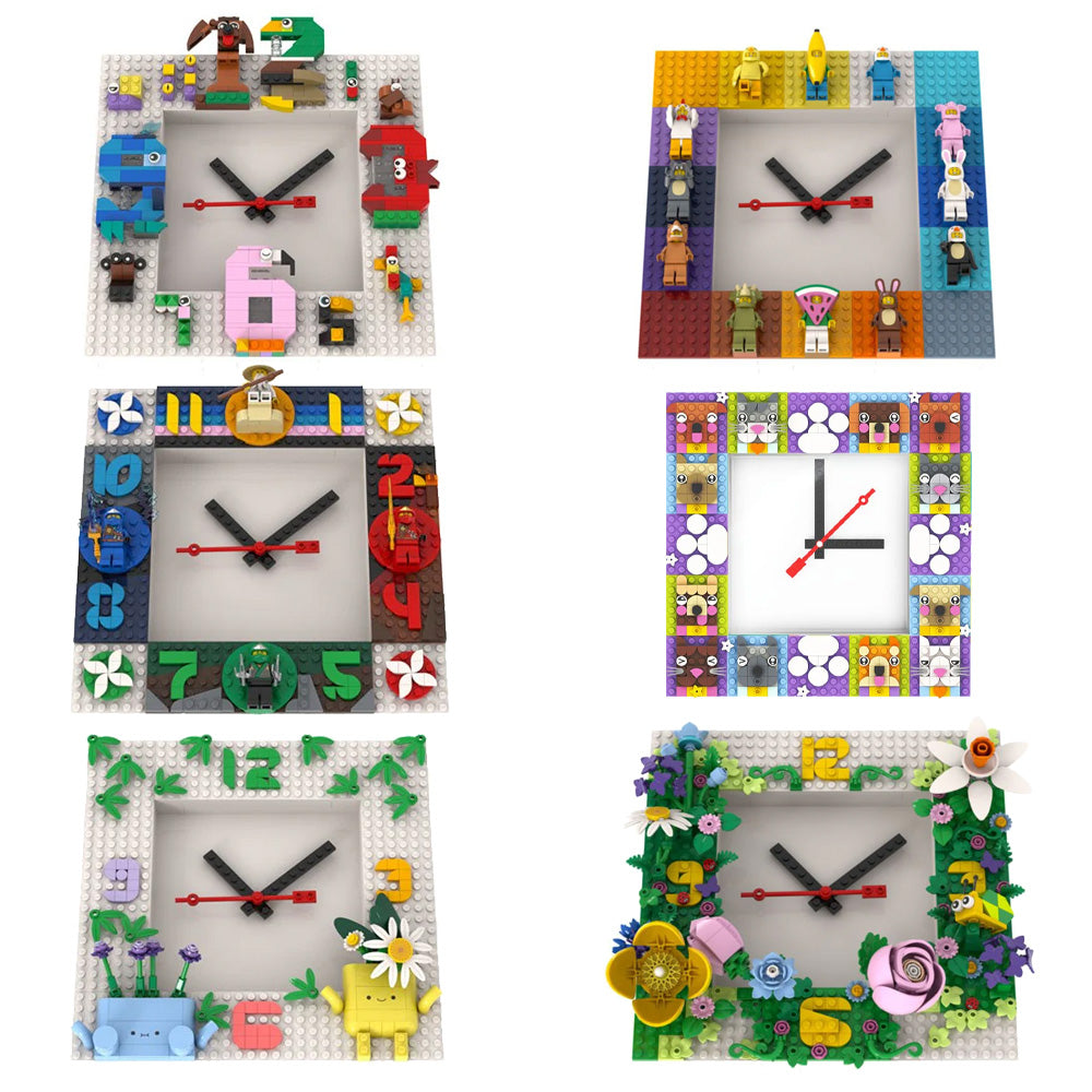 LEGO TIME Wall Clock MOC - White