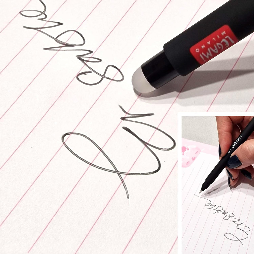 Legami Erasable Gel Pen Bundle x7: Elephant, Lion, Hippo, Bee, Panda, Bunny +