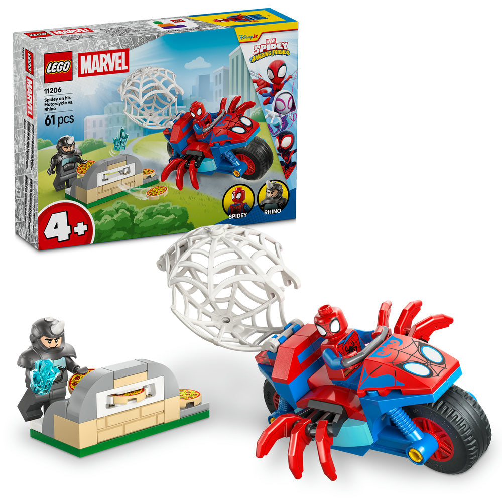 LEGO Marvel 11206 Spidey on his Motorcycle vs. Rhino Age 4+ 61pcs