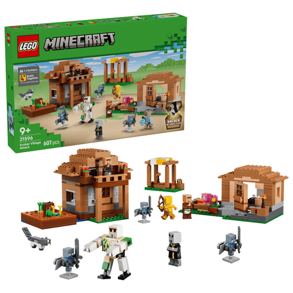 LEGO Minecraft 21596 Evoker Village Attack Age 9+ 607pcs