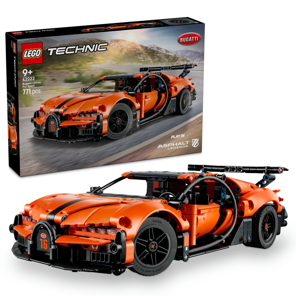 LEGO Technic 42222 Bugatti Chiron Pur Sport Hypercar Age 9+ 771pcs
