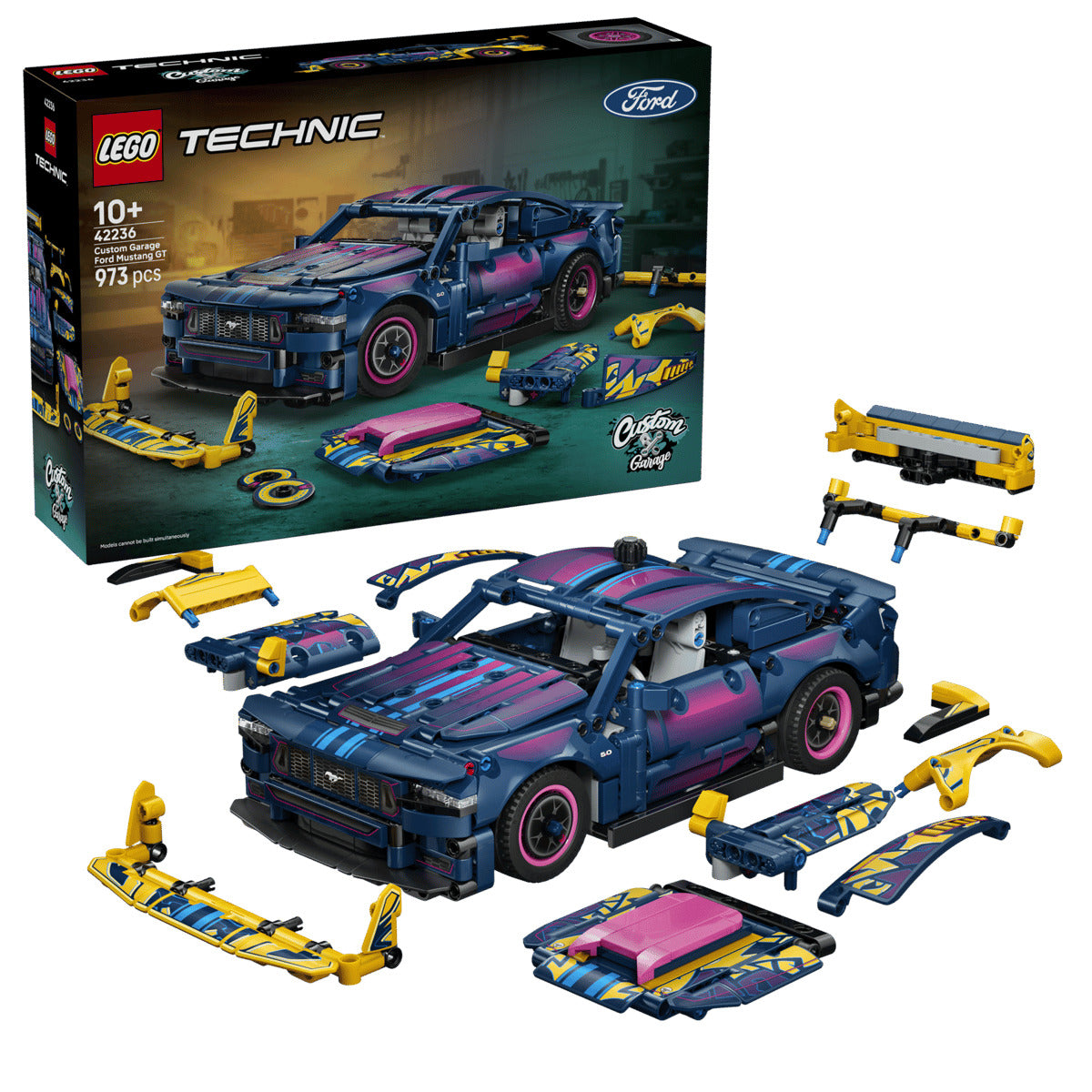 LEGO Technic 42236 Custom Garage Ford Mustang GT Car Age 10+ 973pcs