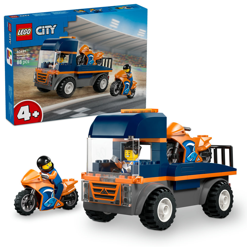 LEGO City 60491 Motorcycle Transporter Age 4+ 88pcs