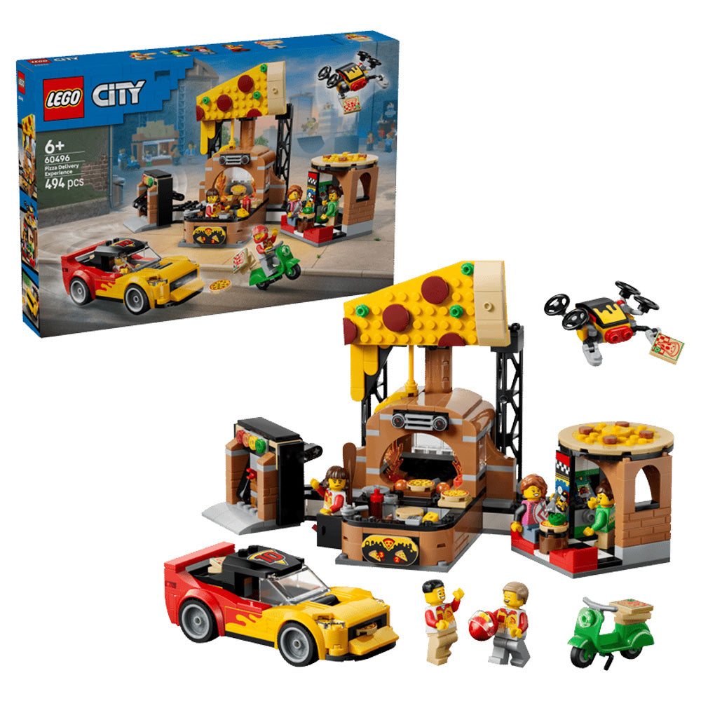 LEGO City 60496 Pizza Delivery Experience with Vehicles Age 6+ 494pcs