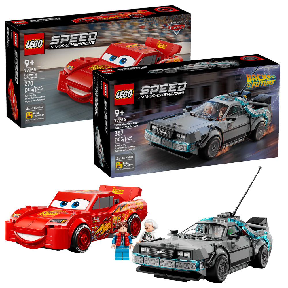 LEGO Speed Champions 77256 Time Machine & 77255 Lightning McQueen - Twin Pack