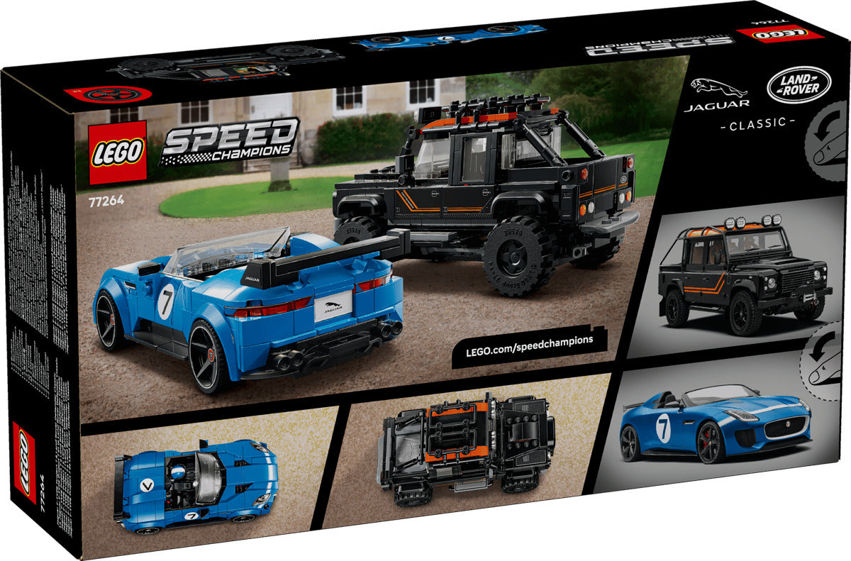 LEGO Speed Champions 77264 Jaguar Project 7 & Land Rover Defender Age 10+ 740pcs