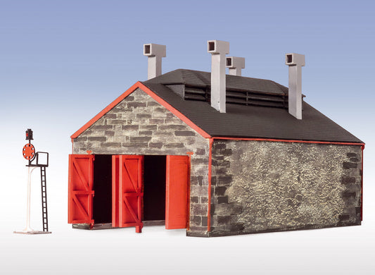 PECO LK-219 Stone Two Road Engine Shed - Laser Cut OO/HO Gauge