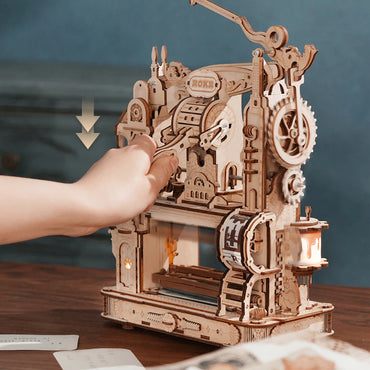 ROKR Classic Printing Press Mechanical 3D Wooden Model Kit LK602