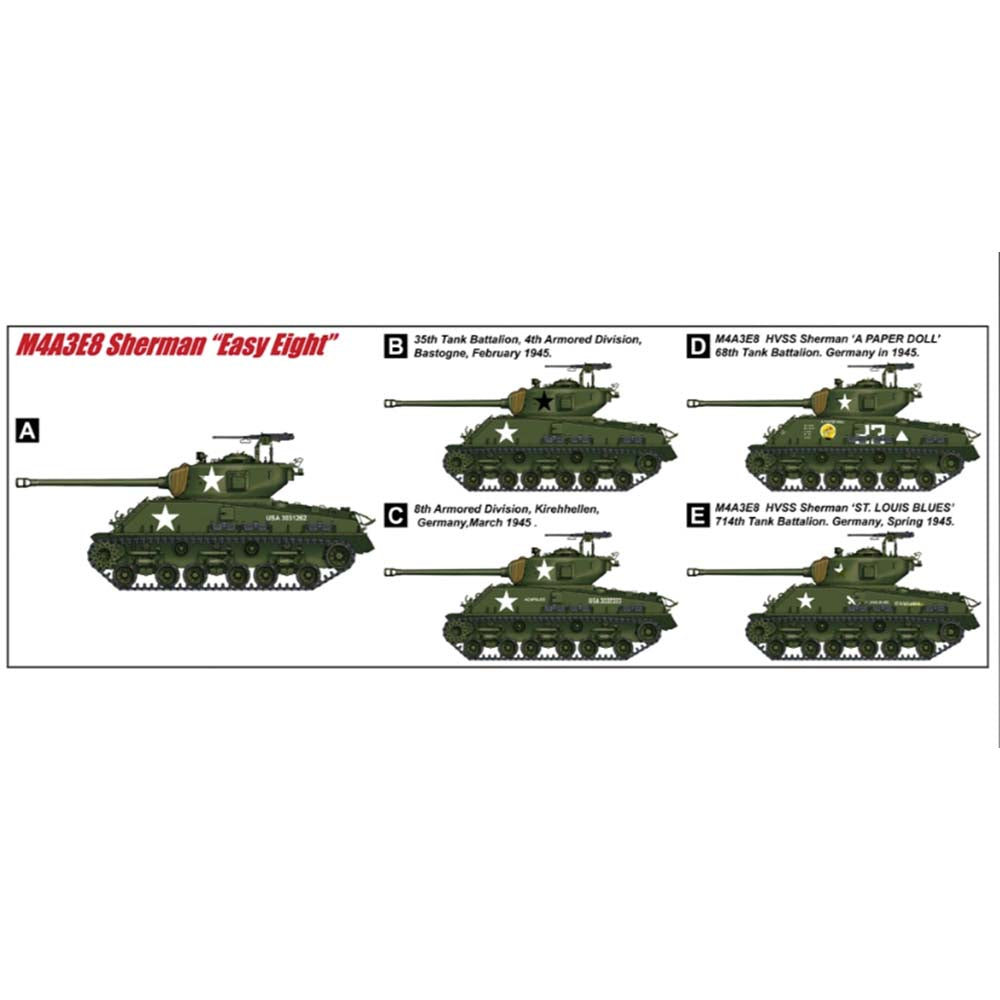 I Love Kit US M4A3E8 Sherman "Easy Eight" WWII Medium Tank 1:16 Model Kit 61615