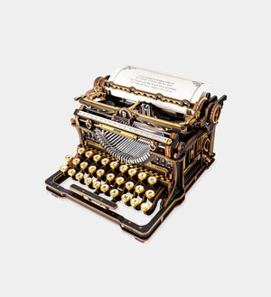ROKR Mechanical Typewriter 3D Wooden Puzzle Model Kit LK703B (Classic Version)