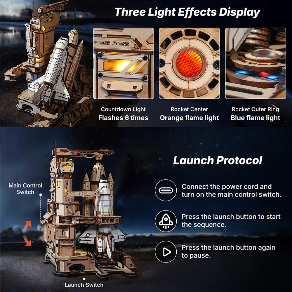 ROKR Space Shuttle 3D Puzzle Wooden Model Kit LKA02