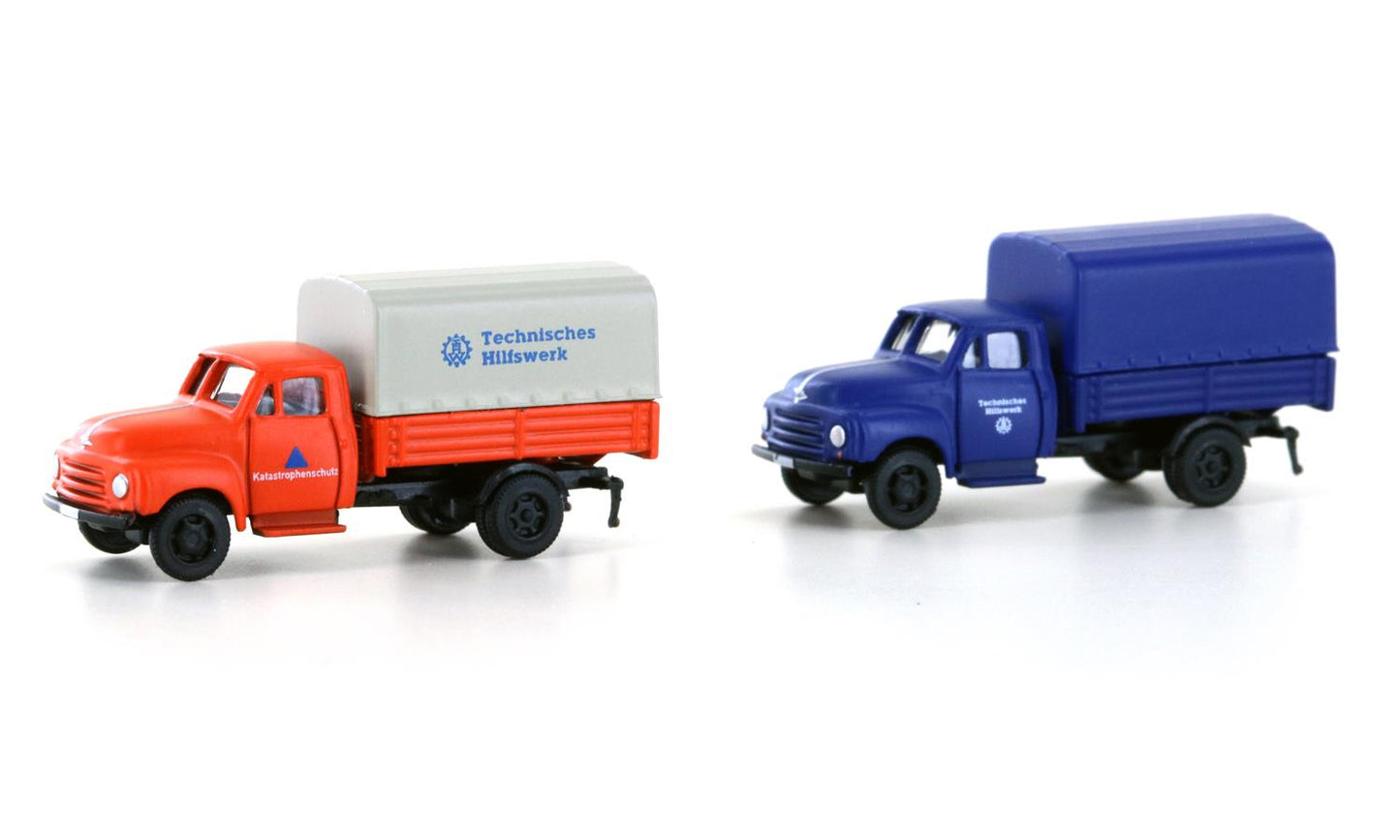 miNis Opel Blitz 1.75t (1952) Set (2) THW/Katastrophenschutz LKLC3235 N Gauge