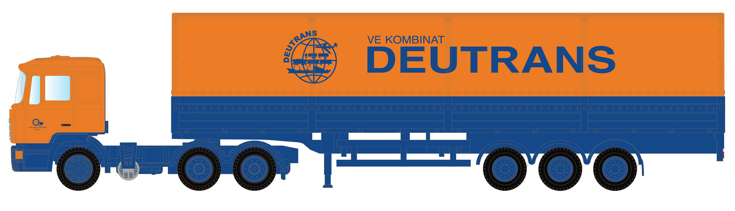 miNis MAN F90 Tractor & Trailer Deutrans LKLC4072 N Gauge