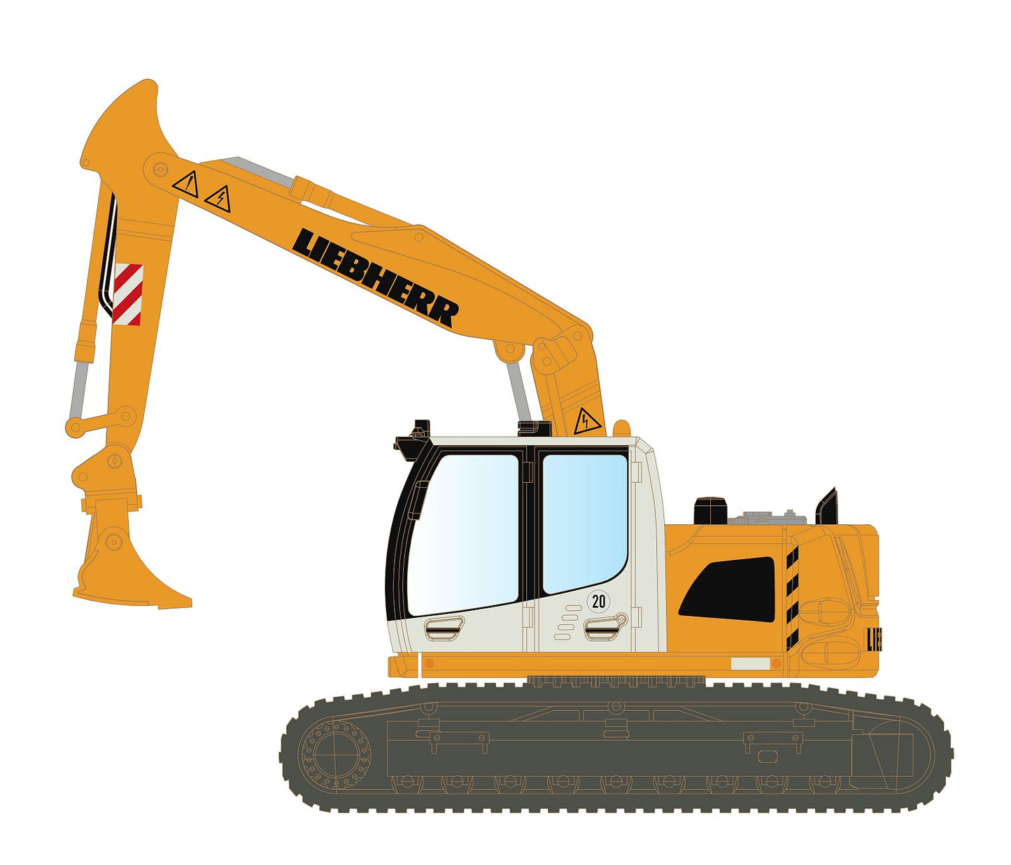 miNis Liebherr Compact Excavator with Shovel Attachment LKLC4267 N Gauge