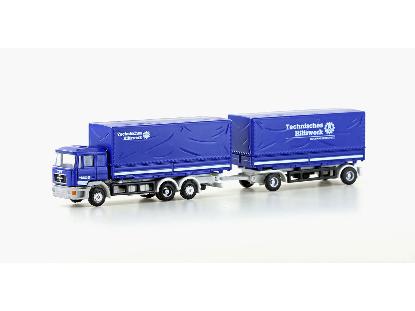 miNis MAN F90 3 Axle Double Trailer THW LKLC4636 N Gauge