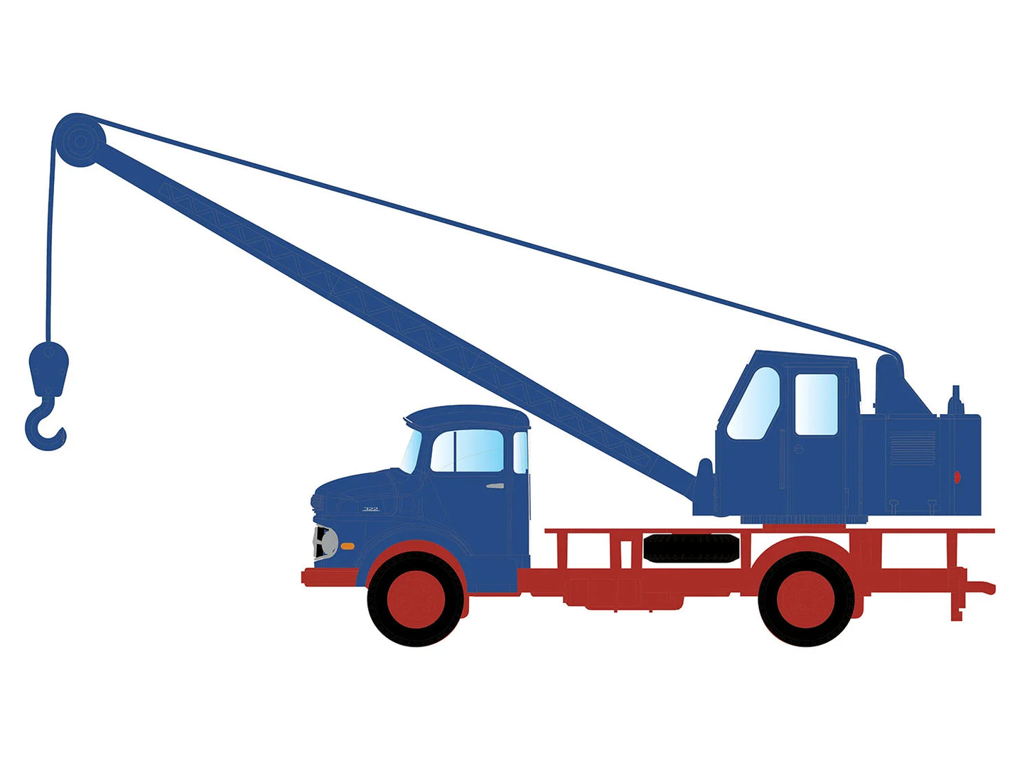 miNis MB L322 Fuchs Mobile Crane Blue/Red LKLC4750 N Gauge