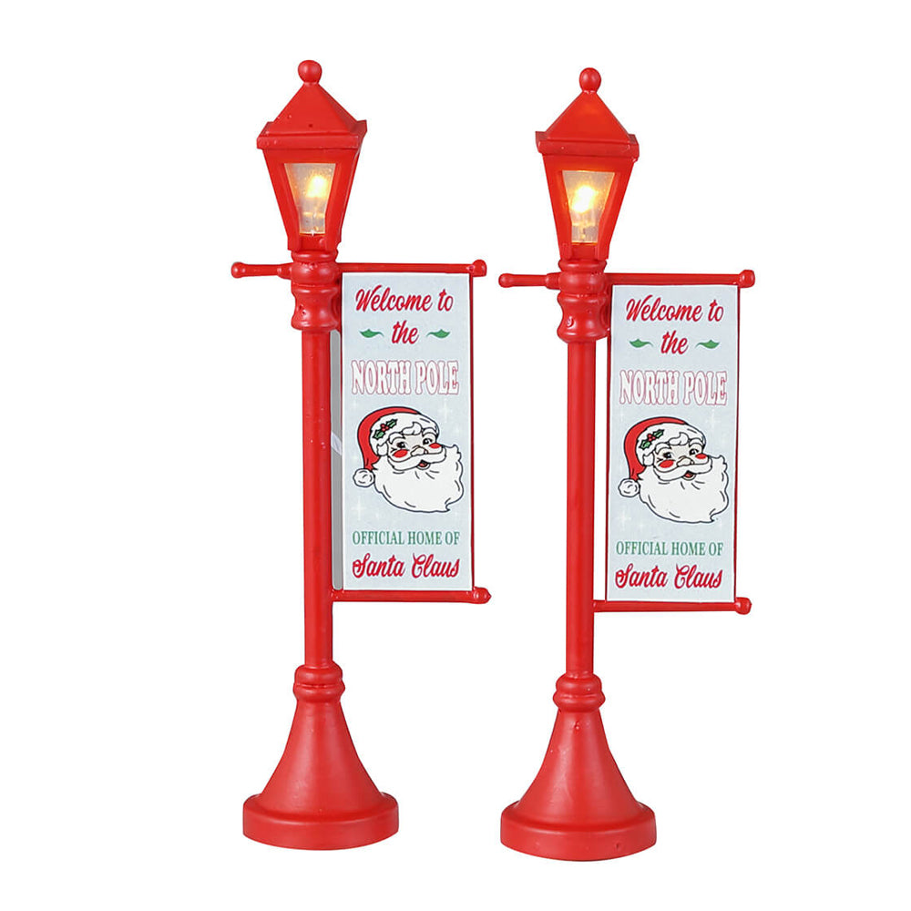 Lemax Street Lamps North Pole Lamppost (2) Christmas Village Decoration 34091