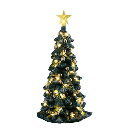 Lemax Snowy Christmas Tree Clear Lights Christmas Village 54526
