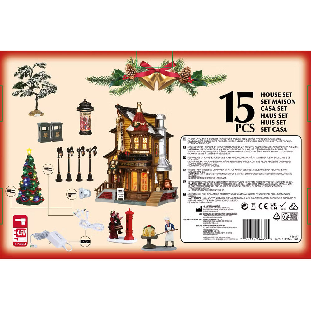 Lemax Lucy's Chocolate Shop Caddington Christmas Village Starter Set 56677