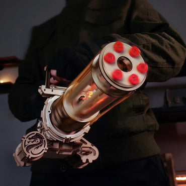 ROKR Minigun Rotating-Barrel Mechanical Wooden Puzzle Model Kit LQA01