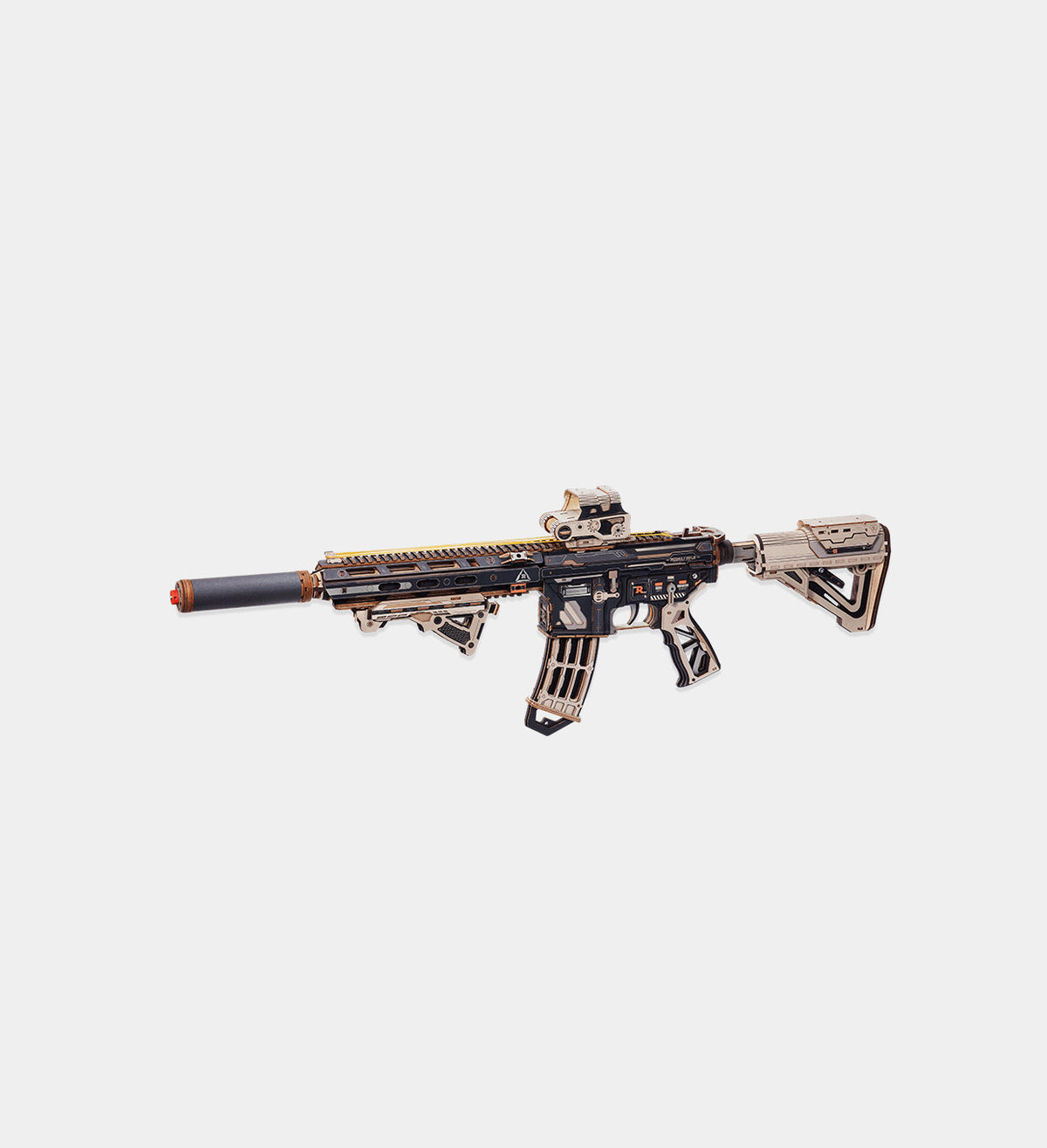 ROKR M416 Carbine Rubber Band Gun Wooden Model Kit LQB02