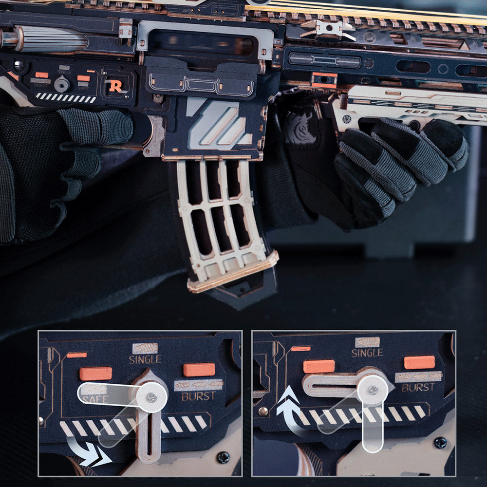 ROKR M416 Carbine Rubber Band Gun Wooden Model Kit LQB02