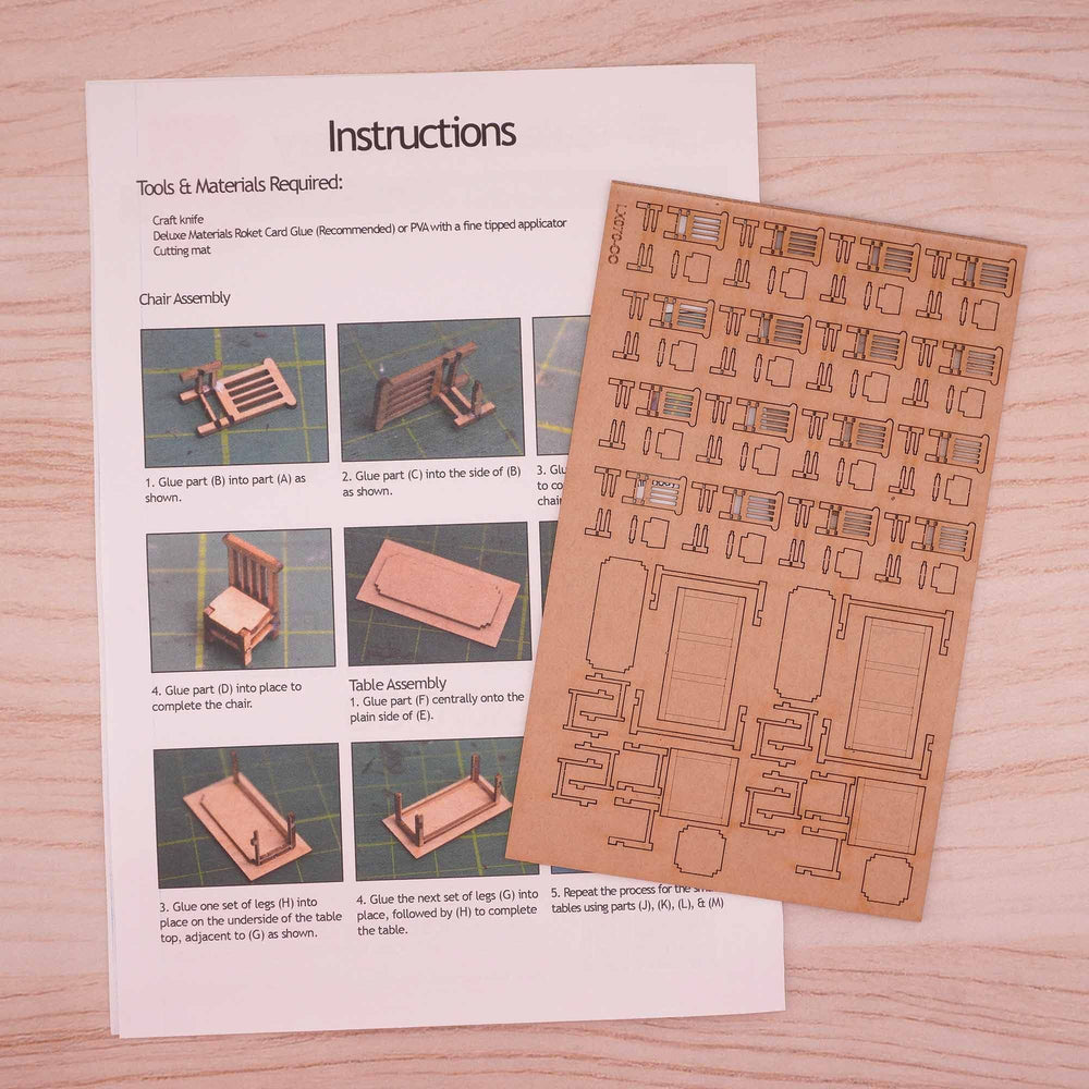 Scale Model Scenery LX070 Tables & Chairs OO/HO Gauge