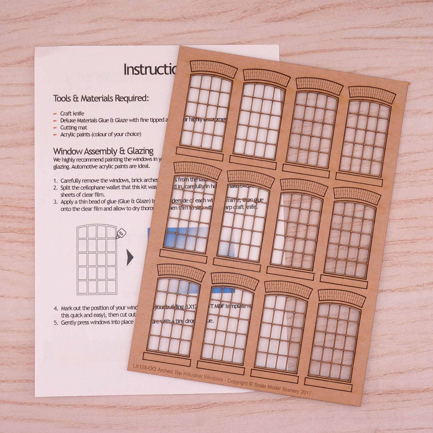 Scale Model Scenery LX125 Arched Top Industrial Windows OO/HO Gauge