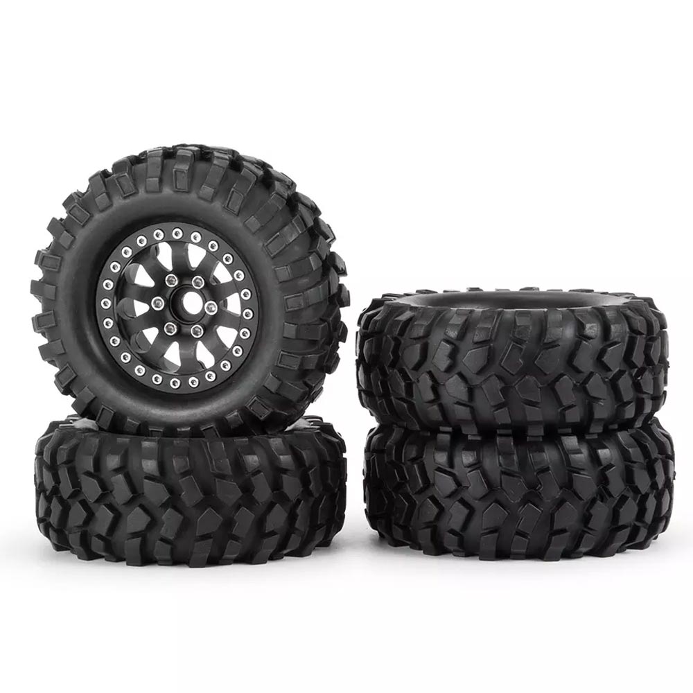 RC Car 1.9" Wheels w/Beadlock Rims & 108mm Rubber Tyres 1:10 Crawler Parts