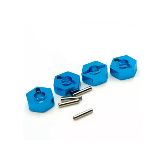 Aluminium Alloy Blue 12mm Wheel Hex Nuts x4 1:10 RC Car Spares