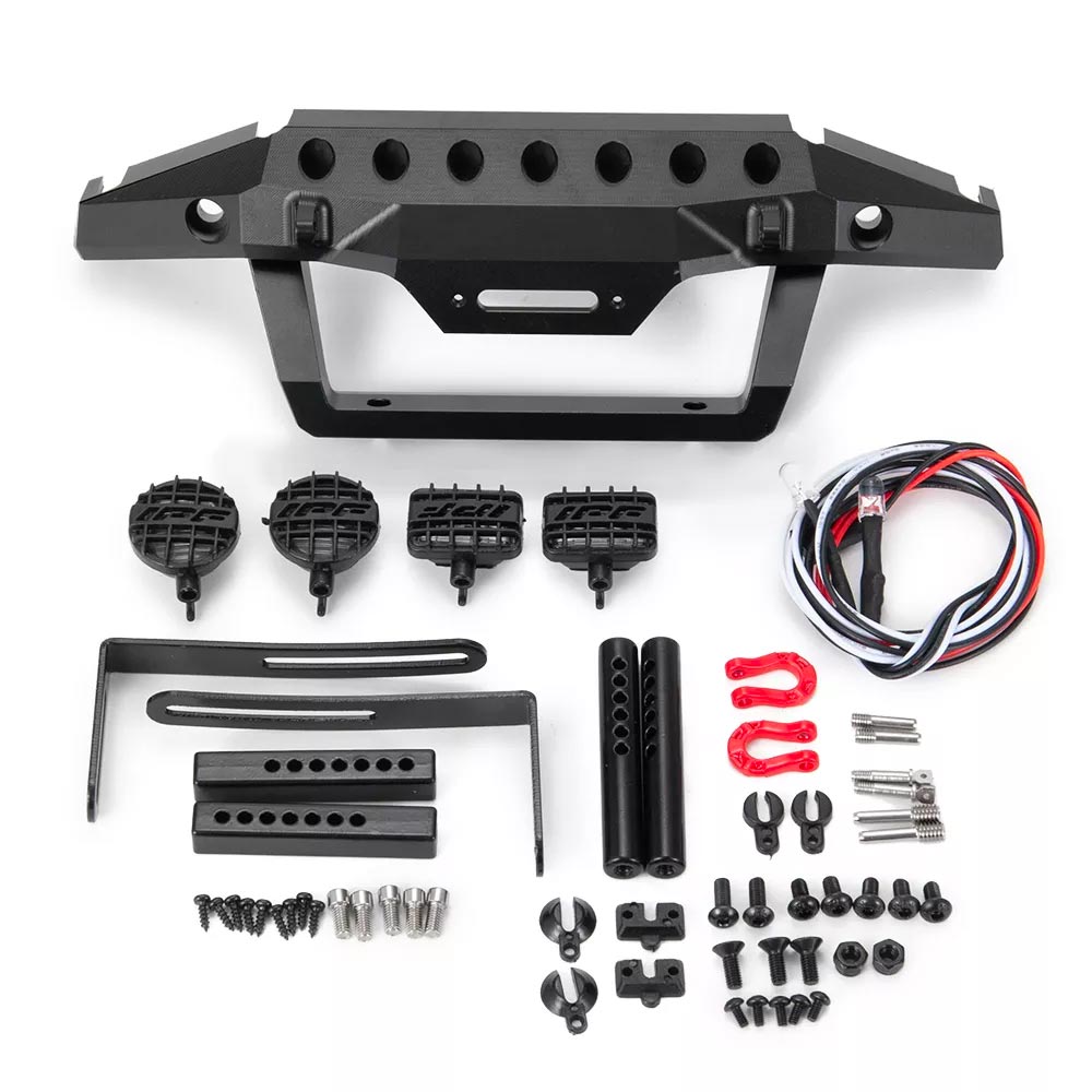 Metal Front Bumper w/LED Lights 1:10 Scale RC Car/Crawler for TRX4 Bronco Sport