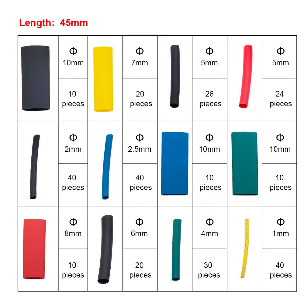 Wire Heat Shrink Sleeve/Tube Kit 2:1 280pcs Box