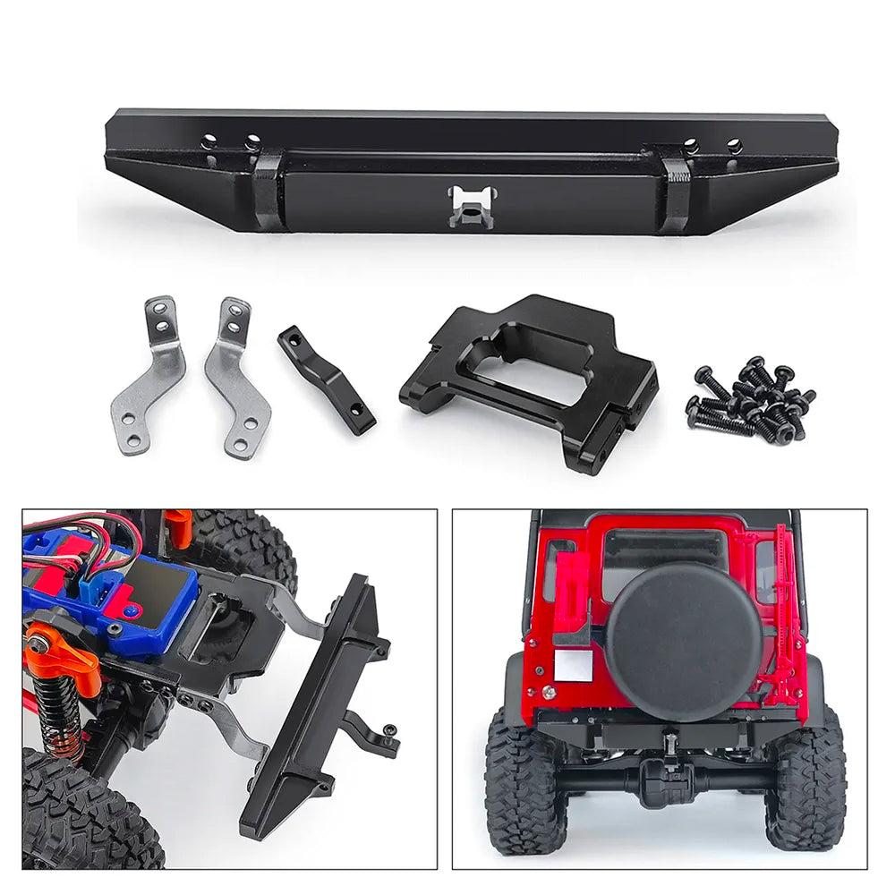 Metal Front & Rear Bumpers w/Lights - 1:18 RC Crawler Accessory for TRX-4M