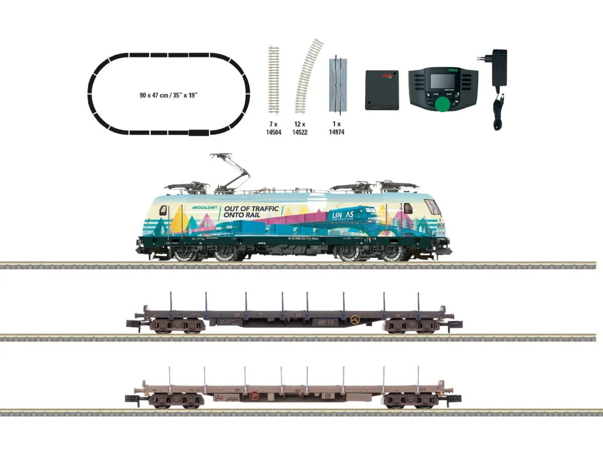 Minitrix Lineas BR186 Electric Freight Train Set VI (DCC-Sound) M11165 N Gauge